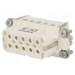 1 pcs x AMPHENOL - C14610B0101024 - Connector: HDC, contact insert, female, C146, PIN: 10, 10+PE, 16A