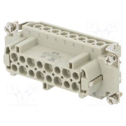 1 pcs x TE Connectivity - HE-016-F - Connector: HDC, contact insert, female, HE, PIN: 16, 16+PE, size 6