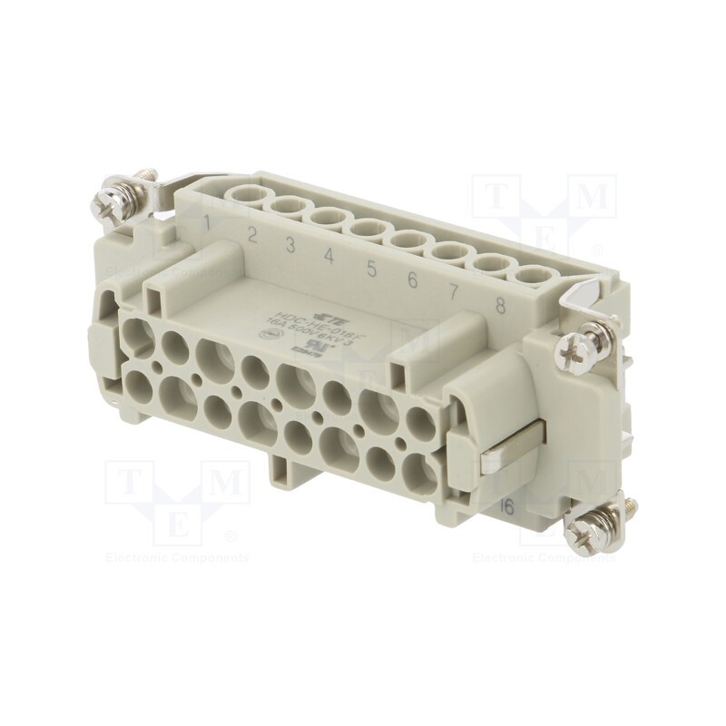1 pcs x TE Connectivity - HE-016-F - Connector: HDC, contact insert, female, HE, PIN: 16, 16+PE, size 6