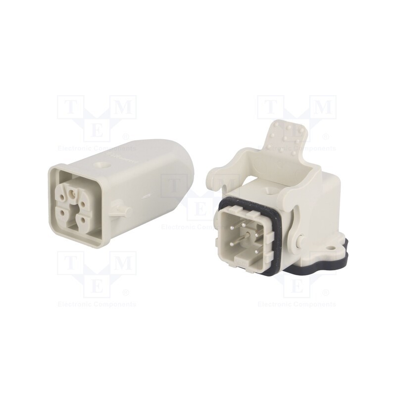 1 pcs x MOLEX - 93603-0025 - Connector: HDC, male + female, S-A, PIN: 5, 4+PE, size 3A, angled