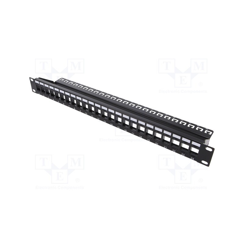 1 pcs x LOGILINK - NK4043 - Patch panel, patch panel, Keystone, black, Number of ports: 24