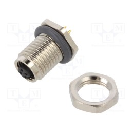 1 pcs x AMPHENOL LTW - M5-04PFFP-SF7001 - Connector: M5, socket, female, THT, PIN: 4, 1A, straight, 60V, 26AWG