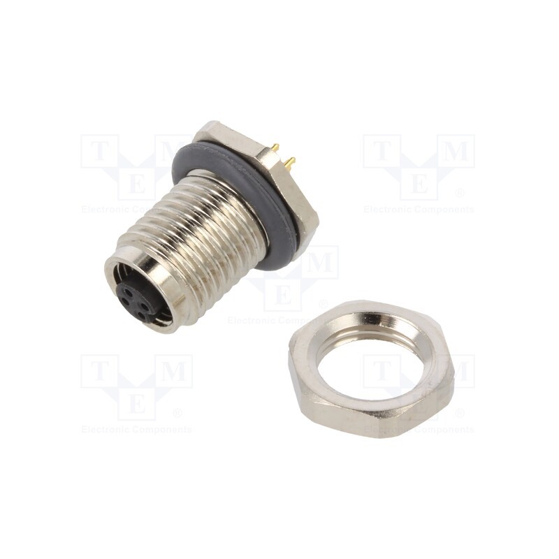 1 pcs x AMPHENOL LTW - M5-04PFFP-SF7001 - Connector: M5, socket, female, THT, PIN: 4, 1A, straight, 60V, 26AWG