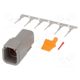 1 pcs x DEUTSCH - S-DTM 04-6 P - Connector: wire-wire, DTM, male, plug, for cable, PIN: 6, crimped