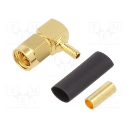 1 pcs x AMPHENOL RF - 901-9872 - Plug, SMA, male, angled 90°, 50Ω, soldering,crimped, for cable
