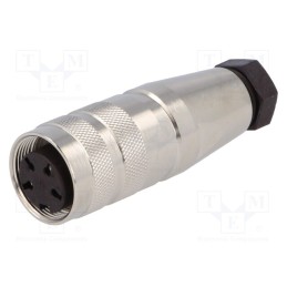1 pcs x AMPHENOL - C09131D0041002U - Connector: M16, plug, female, soldering, for cable, PIN: 4, 5A, 300V