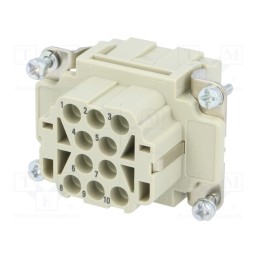 1 pcs x HARTING - 9320103101 - Connector: HDC, contact insert, female, Han® EE, PIN: 10, 10+PE
