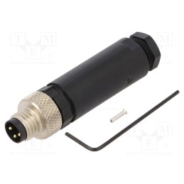 1 pcs x MURR ELEKTRONIK - 7000-08601-0000000 - Connector: M8, male, PIN: 3, straight, for cable, plug, 4A, IP67, 60V