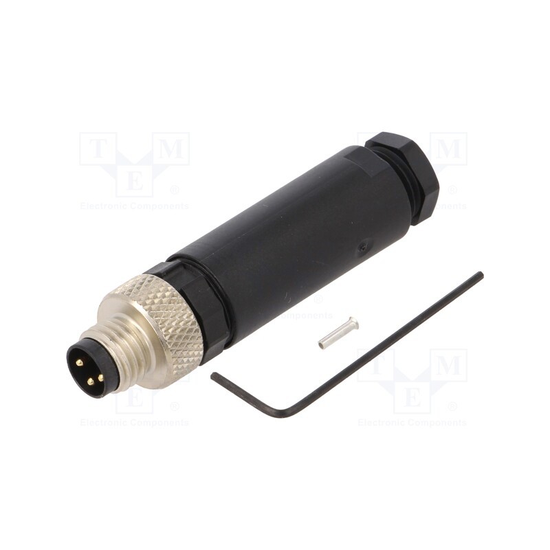 1 pcs x MURR ELEKTRONIK - 7000-08601-0000000 - Connector: M8, male, PIN: 3, straight, for cable, plug, 4A, IP67, 60V