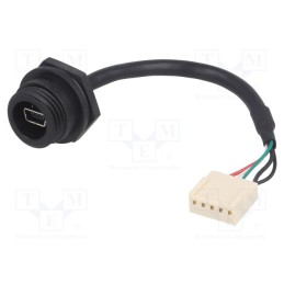 1 pcs x BULGIN - PX0443 - Socket, USB B mini, USB B mini socket,5pin plug, PIN: 5, IP68