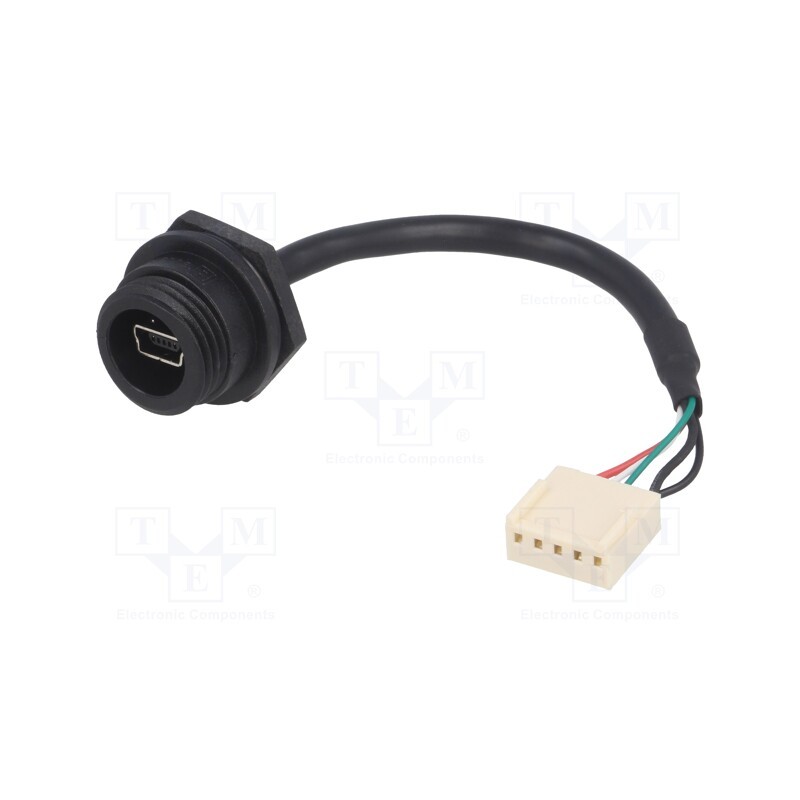 1 pcs x BULGIN - PX0443 - Socket, USB B mini, USB B mini socket,5pin plug, PIN: 5, IP68