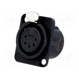 1 pcs x NEUTRIK - NC5FD-L-B-1 - Socket, XLR, female, PIN: 5, flange (2 holes),for panel mounting
