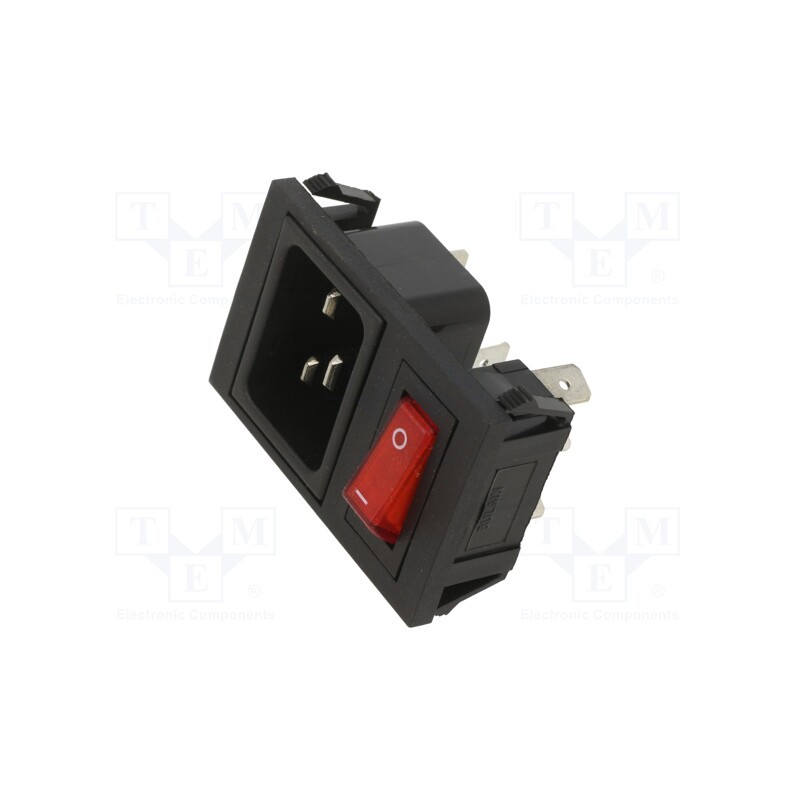 1 pcs x BULGIN - BZV49/Z0000/71 - Connector: AC supply, socket, male, 16A, 250VAC, IEC 60320, C20 (I)