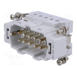 1 pcs x TE Connectivity - 1-1103636-1 - Connector: HDC, contact insert, male, HTS HE, PIN: 10, 10+PE, size 4