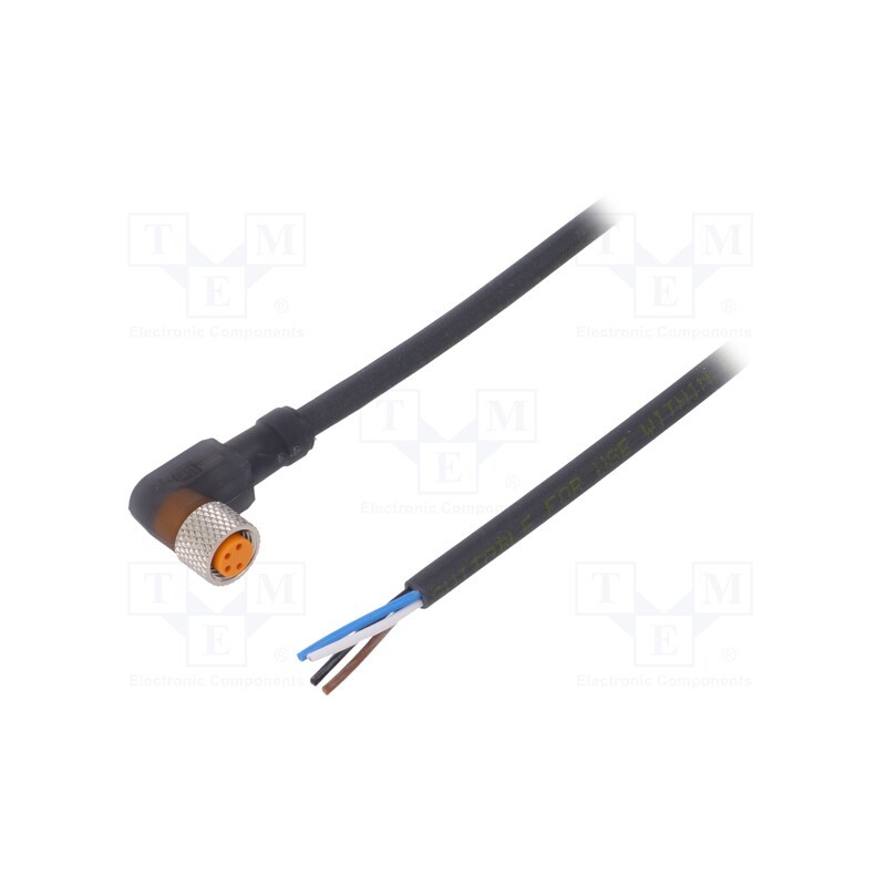 1 pcs x LUMBERG AUTOMATION - 39022 RKMWV 4-225/10 M - Connector: M8, 10m, female, PIN: 4, angled 90°, plug, PUR