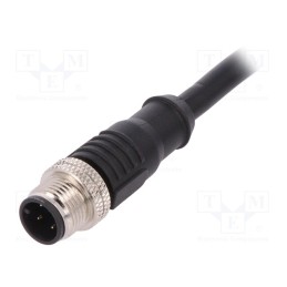 1 pcs x BULGIN - PXPPVC12FIM04ACL010PVC - Plug, M12, PIN: 4, male, A code-DeviceNet / CANopen, IP67, 250V, 4A