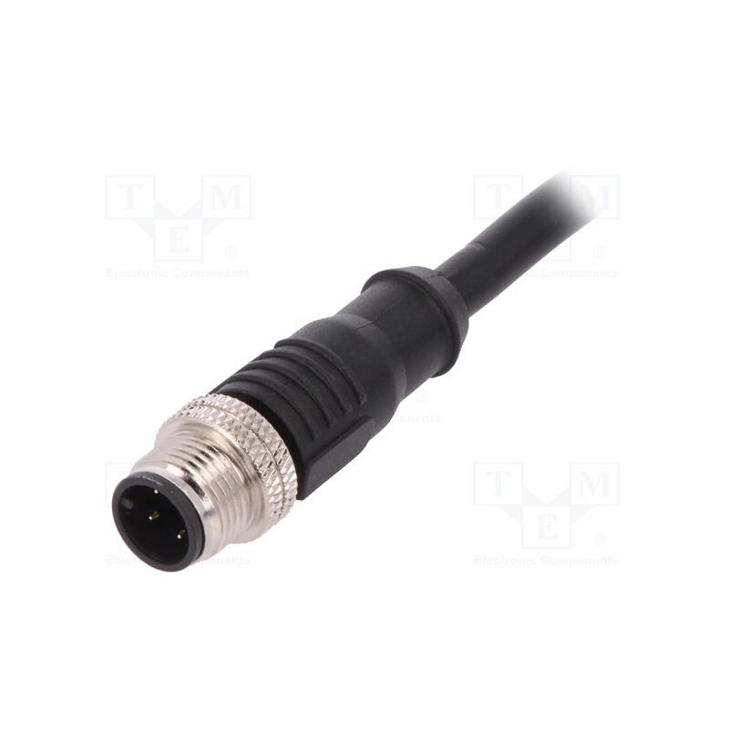 1 pcs x BULGIN - PXPPVC12FIM04ACL010PVC - Plug, M12, PIN: 4, male, A code-DeviceNet / CANopen, IP67, 250V, 4A