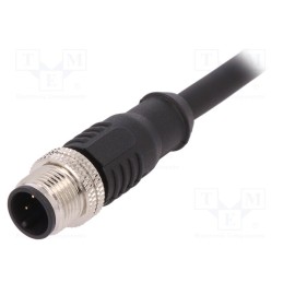 1 pcs x BULGIN - PXPTPU12FIM03ACL010PUR - Plug, M12, PIN: 3, male, A code-DeviceNet / CANopen, IP67, 250V, 4A