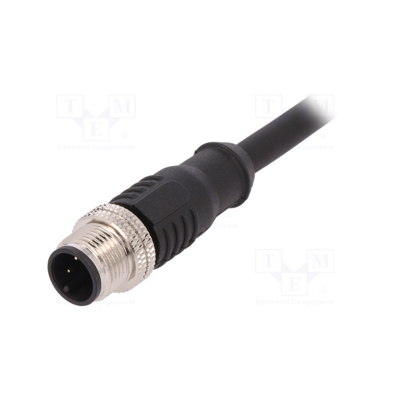 1 pcs x BULGIN - PXPTPU12FIM03ACL010PUR - Plug, M12, PIN: 3, male, A code-DeviceNet / CANopen, IP67, 250V, 4A