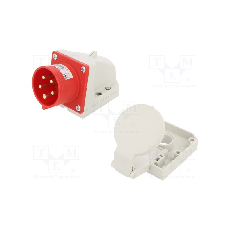 1 pcs x PCE - 515-6D - Connector: AC supply 3-phase, socket, male, 16A, 400VAC, IEC 60309