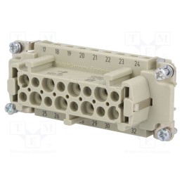 1 pcs x HARTING - 9330162711 - Connector: HDC, contact insert, female, Han E®, PIN: 16, 16+PE, 16A