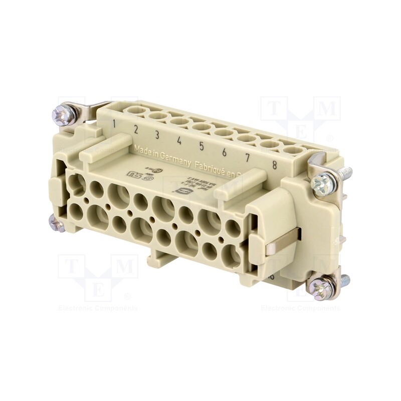 1 pcs x HARTING - 9330162701 - Connector: HDC, contact insert, female, Han E®, PIN: 16, 16+PE, 16A