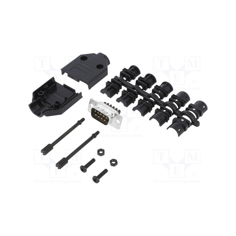 1 pcs x Amphenol Communications Solutions - L17DTPK-P-09+L717DE09PST - D-Sub, PIN: 9, male, straight, screw terminal, for cable,