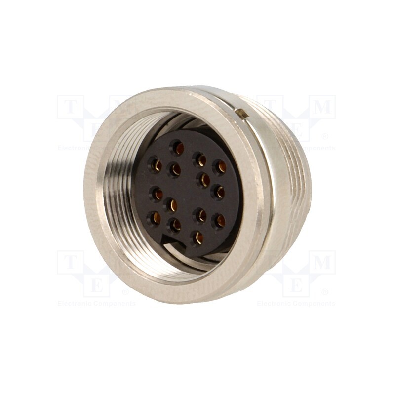 1 pcs x AMPHENOL - T3653004U - Connector: M16, socket, female, soldering, PIN: 14, 3A, 150V, IP40