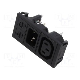 1 pcs x BULGIN - BZV09/Z0000/04 - Connector: AC supply, socket, male + female, 10A, 250VAC, -40÷70°C