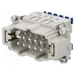 1 pcs x HARTING - 9330102648 - Connector: HDC, contact insert, male, Han® ES Press, PIN: 10, 10+PE