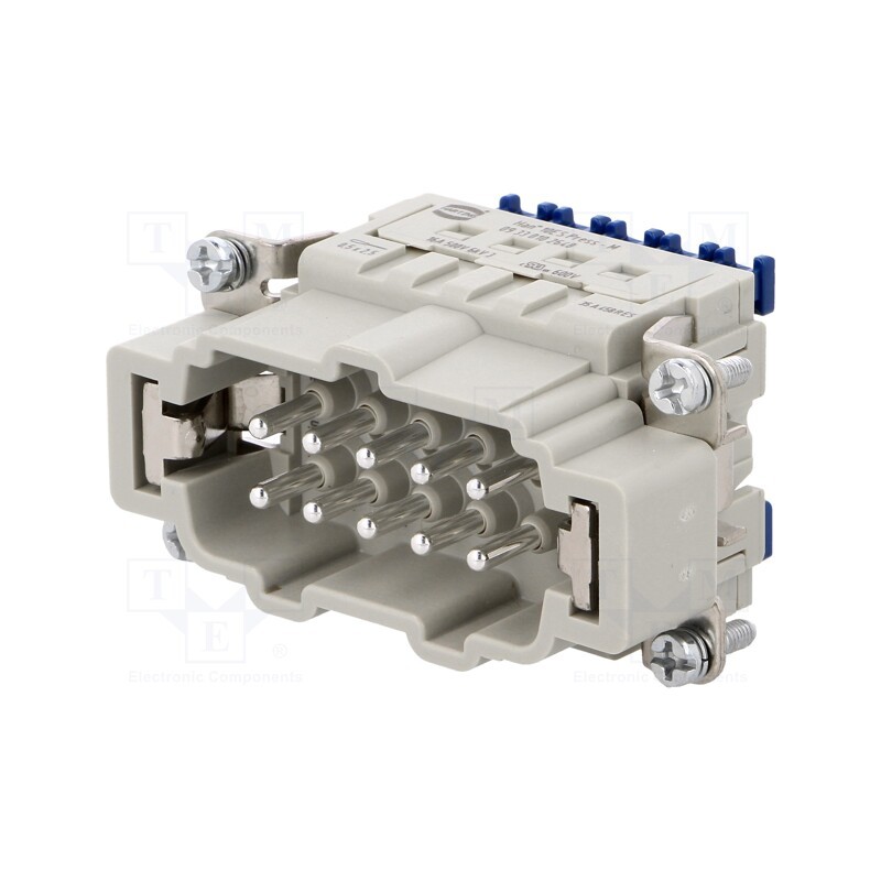 1 pcs x HARTING - 9330102648 - Connector: HDC, contact insert, male, Han® ES Press, PIN: 10, 10+PE