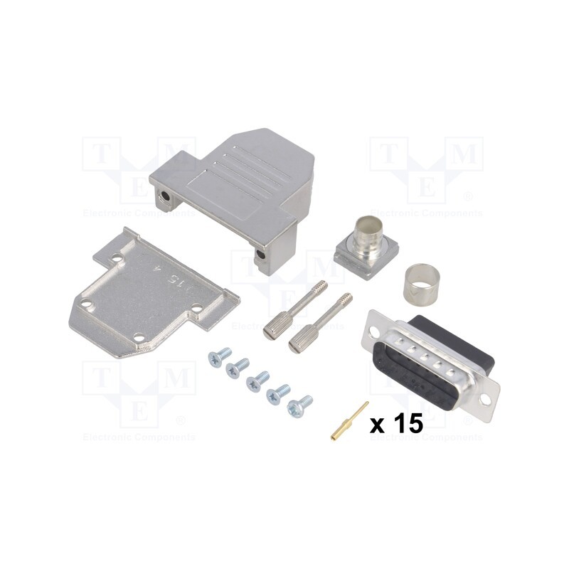 1 pcs x ENCITECH - DCRP15-DBCP-CF65-CS80-K - D-Sub, PIN: 15, plug, male, crimped, for cable, black