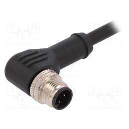 1 pcs x BULGIN - PXPTPU12RAM04ACL010PUR - Plug, M12, PIN: 4, male, A code-DeviceNet / CANopen, IP67, 250V, 4A