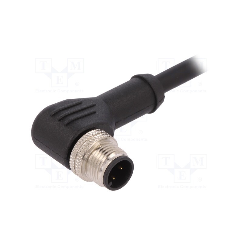 1 pcs x BULGIN - PXPTPU12RAM04ACL010PUR - Plug, M12, PIN: 4, male, A code-DeviceNet / CANopen, IP67, 250V, 4A