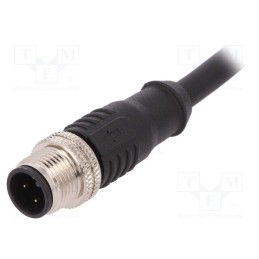 1 pcs x BULGIN - PXPTPU12FIM04ACL010PUR - Plug, M12, PIN: 4, male, A code-DeviceNet / CANopen, IP67, 250V, 4A