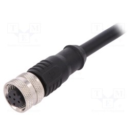 1 pcs x BULGIN - PXPPVC12FBF05BCL010PVC - Plug, M12, PIN: 5, female, B code-Profibus, IP67, 60V, 4A, straight