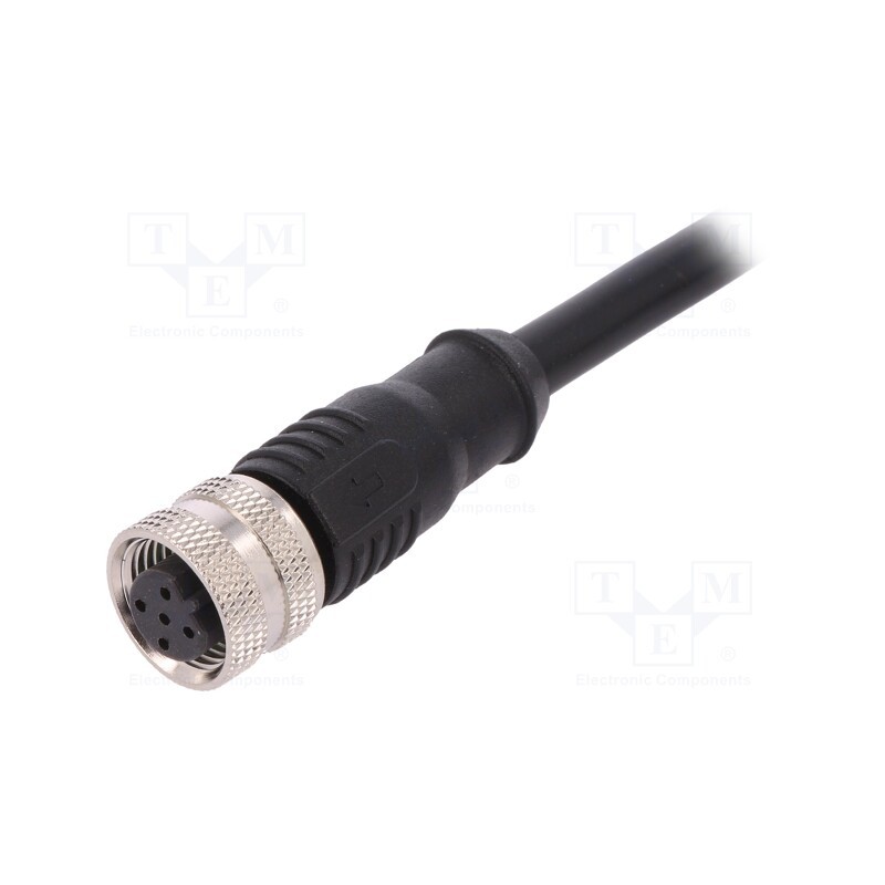 1 pcs x BULGIN - PXPPVC12FBF05BCL010PVC - Plug, M12, PIN: 5, female, B code-Profibus, IP67, 60V, 4A, straight