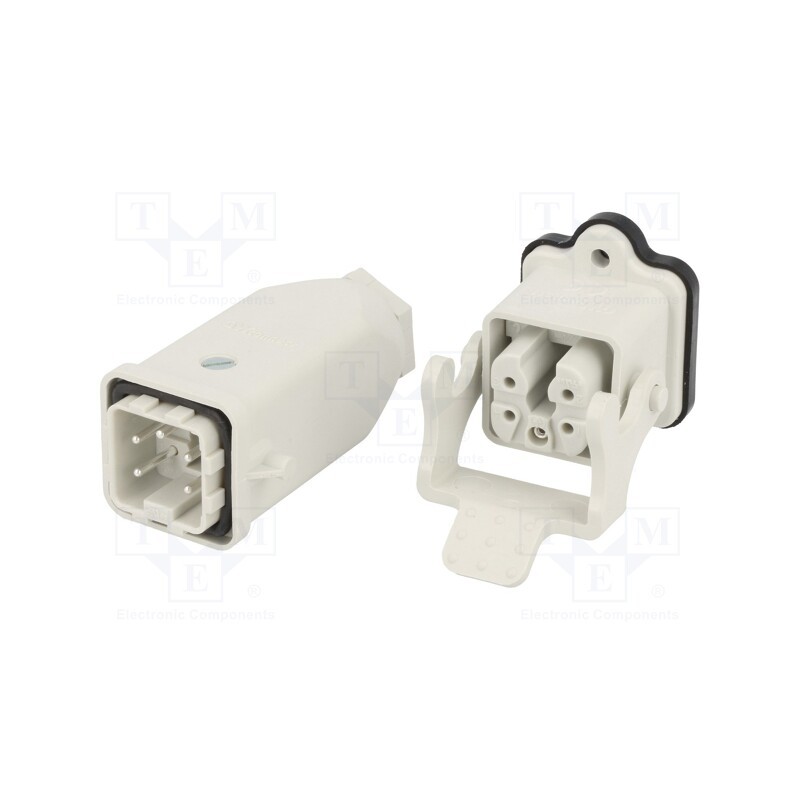 1 pcs x MOLEX - 93603-0028 - Connector: HDC, male + female, S-A, PIN: 5, 4+PE, size 3A, straight