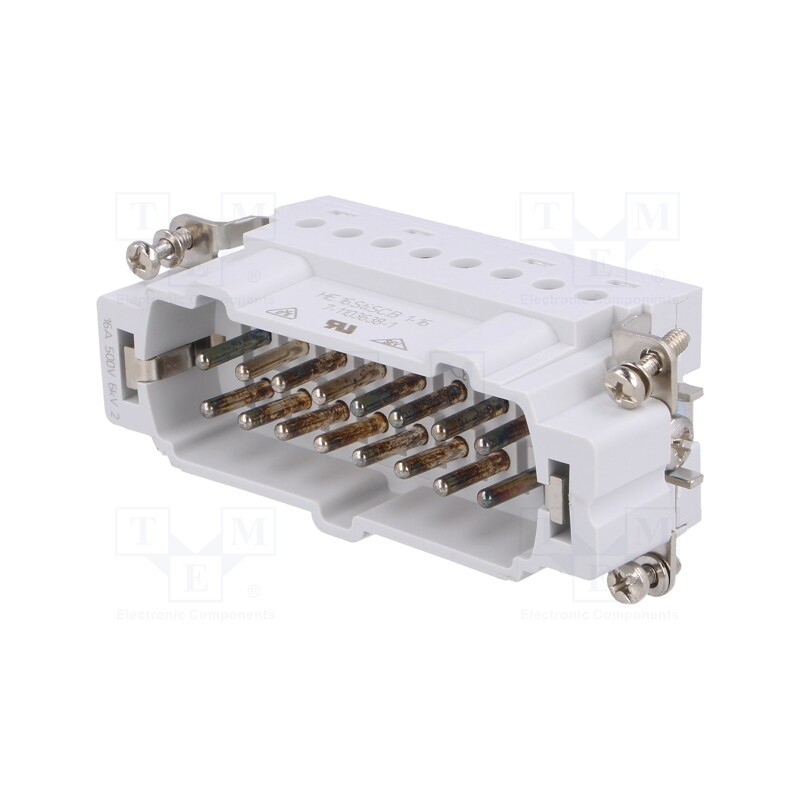 1 pcs x TE Connectivity - 7-1103638-1 - Connector: HDC, contact insert, male, HE, PIN: 16, 16+PE, size 6, 16A