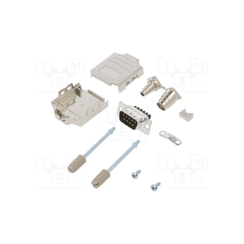 1 pcs x Amphenol Communications Solutions - L17DPPK09-M+L717SDE09PST - D-Sub, PIN: 9, male, straight, screw terminal, for cable,