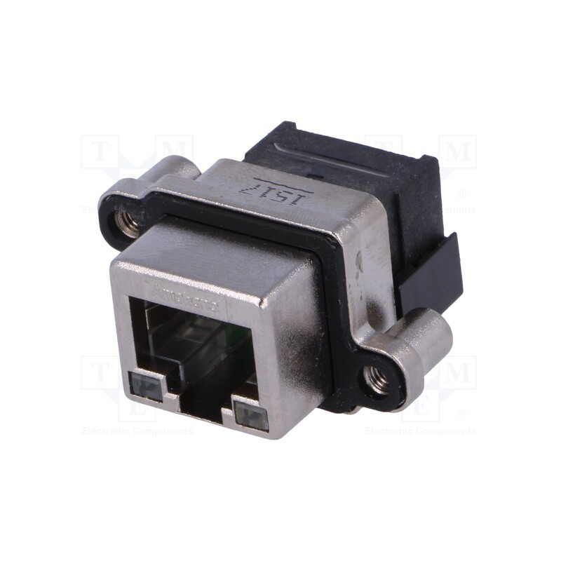 1 pcs x Amphenol Communications Solutions - MRJ-5381-M1 - Socket, RJ45, with LED, UL94V-0, IP67, for panel mounting, THT