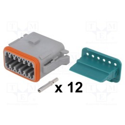 1 pcs x AMPHENOL - AT06-12SA-KIT01 - Connector: wire-wire, AT, female, plug, for cable, PIN: 12, crimped