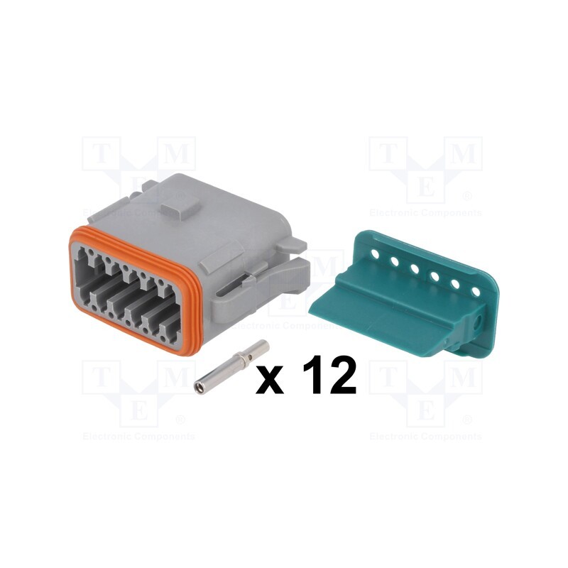 1 pcs x AMPHENOL - AT06-12SA-KIT01 - Connector: wire-wire, AT, female, plug, for cable, PIN: 12, crimped