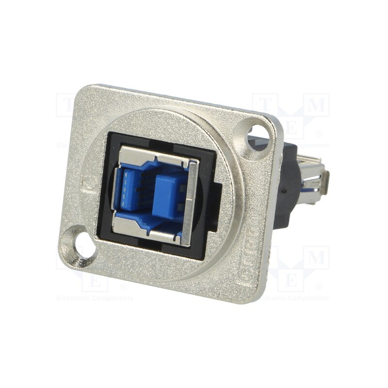1 pcs x CLIFF - CP30206NM - Coupler, USB A socket,USB B socket, FT, USB 3.0, metal, 19x24mm