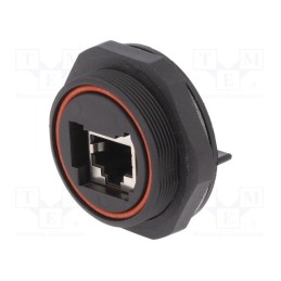 1 pcs x BULGIN - PX0839/PC - Socket, RJ45, Buccaneer Ethernet, PIN: 8, polyamide, gold-plated