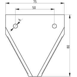 Top grooved scythe blade l 80mm bison 3020506000