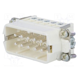 1 pcs x AMPHENOL - C14610A0101024 - Connector: HDC, contact insert, male, C146, PIN: 10, 10+PE, size A10