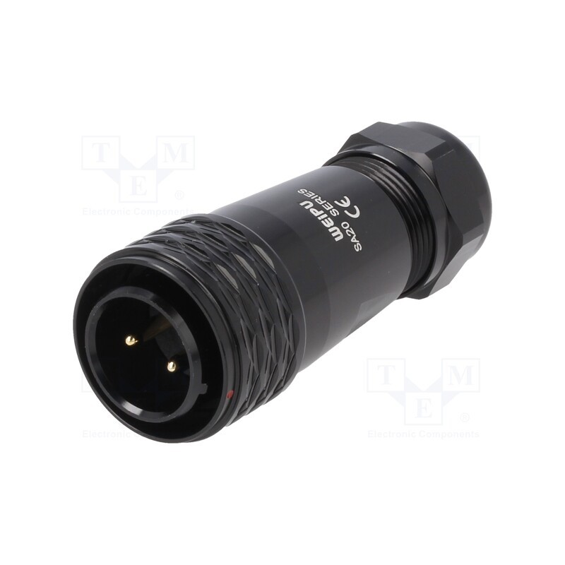 1 pcs x WEIPU - SA2010/P2IB - Plug, SA20, male, PIN: 2, IP67, 8÷12mm, 25A, soldering, for cable