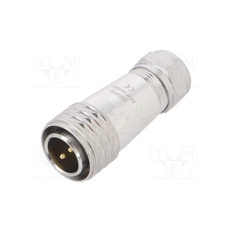 1 pcs x WEIPU - SA2010/P2IS - Plug, SA20, male, PIN: 2, IP67, 8÷12mm, 25A, soldering, for cable