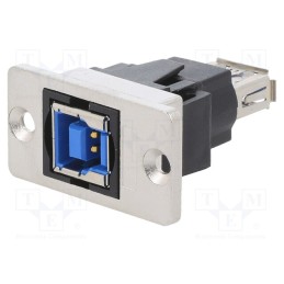 1 pcs x CLIFF - CP30606NM - Adapter, USB A socket,USB B socket, SLIM, USB 3.0, gold-plated